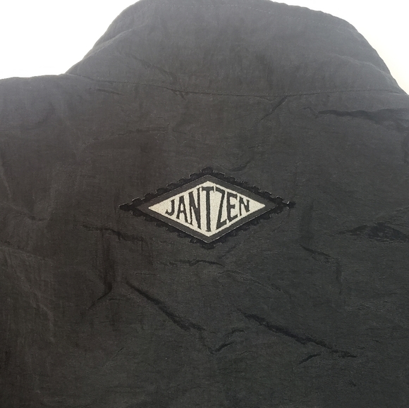 Vintage Jantzen Sport Black Blue Colorblock Windbreaker Track Jacket Size XL ? - Picture 5 of 9